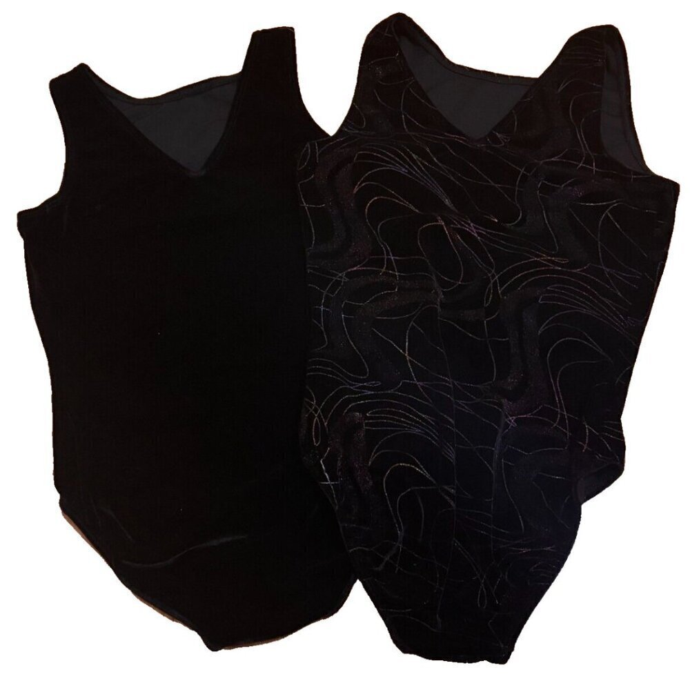 Two Danskin Leotard Bodysuits - Multicolor Velvet - Girls Size M